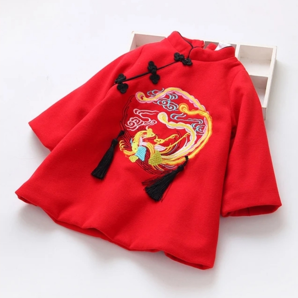 Traditional Chinese Tang Red Cheongsam Dress